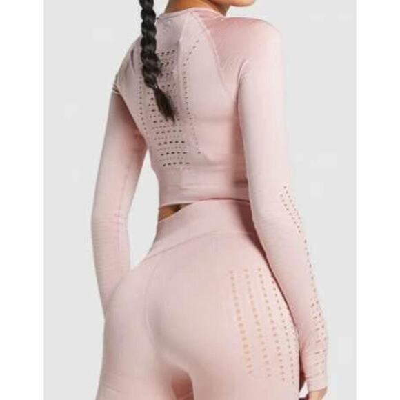 Gymshark Glow taupe Crop workout top size XS - Picture 6 of 9